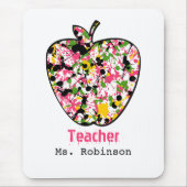 Paint Splatter Apple Teacher Mousepad Muismat (Voorkant)