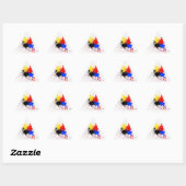 Paint Splatter Art Zwart Blauw Rood Geel Sticker (Vel)