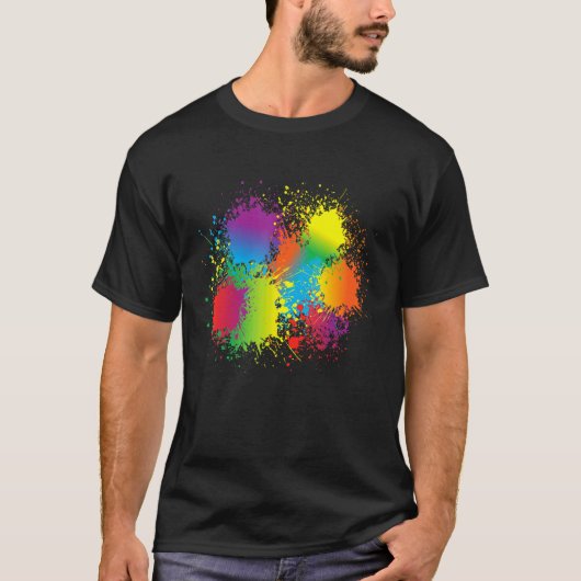 Paint Splatter Artist Painter Make Splash Verjaard T-shirt (Voorkant)