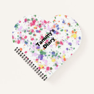 Paint Splatter bekleed papier hart Notitieboeken