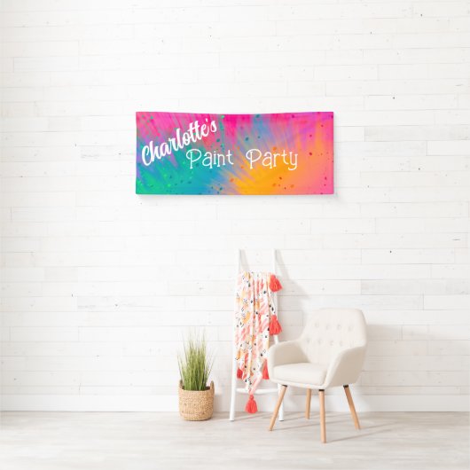 Paint Splatter Birthday Party Spandoek (Insitu)