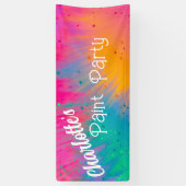Paint Splatter Birthday Party Spandoek (Verticaal)