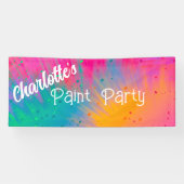 Paint Splatter Birthday Party Spandoek (Horizontaal)