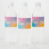 Paint Splatter Birthday Party Waterfles Etiket (Flessen)