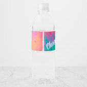 Paint Splatter Birthday Party Waterfles Etiket (Achterkant)