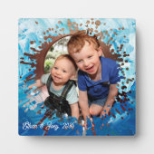 Paint Splatter Blauw Kinder Foto Lijst Fotoplaat (Voorkant)