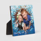 Paint Splatter Blauw Kinder Foto Lijst Fotoplaat (Voorkant)