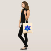 Paint Splatter Blue Jewish Star Tote Bag (Voorkant (model))
