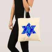 Paint Splatter Blue Jewish Star Tote Bag (Voorkant (product))