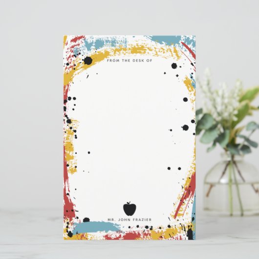 Paint Splatter Brush Strokes Apple Teacher (Staand voorkant)