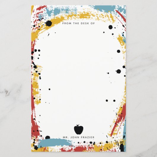 Paint Splatter Brush Strokes Apple Teacher (Voorkant)