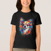 Paint Splatter Chihuahua Tri-Blend Shirt (Voorkant)