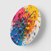 Paint Splatter Clock Ronde Klok (Hoek)