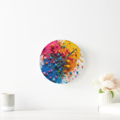 Paint Splatter Clock Ronde Klok (Huis)