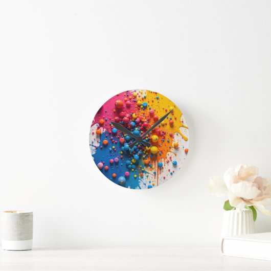Paint Splatter Clock Ronde Klok (Huis)