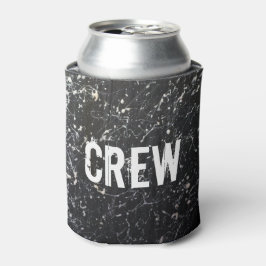 Paint Splatter CREW | Houtskool en wit Blikjeskoeler