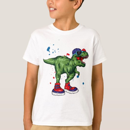Paint Splatter Dinosaur T-Shirt (Voorkant)