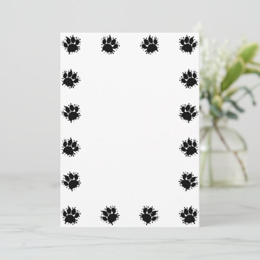 Paint Splatter Dog Paw Prints DIY Kaart (Staand voorkant)