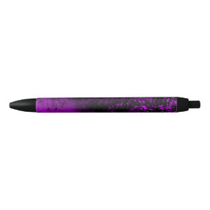 Paint Splatter Effect Paarse & Zwart Zwarte Inkt Pen