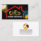 Paint Splatter Gold Handyman Tools Building Visitekaartje (Voorkant / Achterkant)
