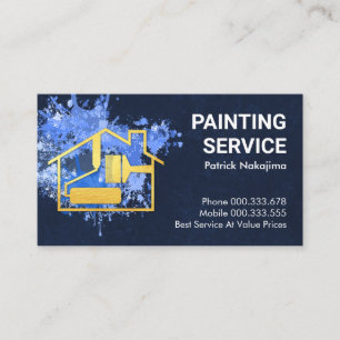 Paint Splatter Gold Home Brush Visitekaartje