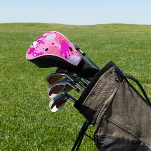 Paint Splatter Golf Head Hoesje Golfheadcover (Insitu)