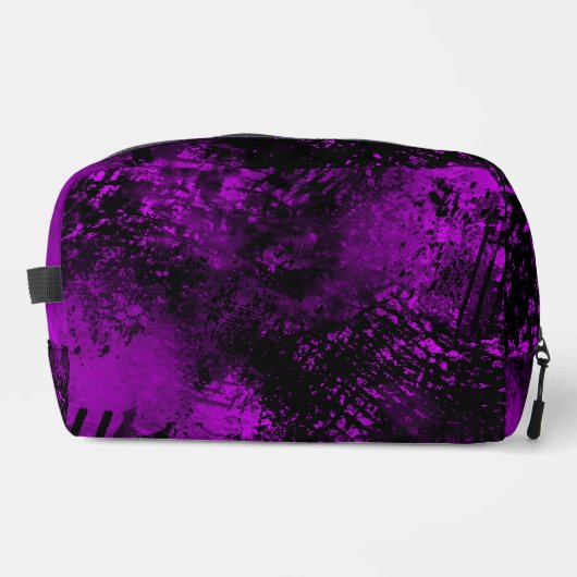 Paint Splatter Hatching Effect Paarse & zwart Toilettasje (Voorkant)