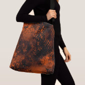 Paint Splatter Hatching Effect Sinaasappel & Zwart Crossbody Tas (Dichtbij)