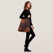 Paint Splatter Hatching Effect Sinaasappel & Zwart Crossbody Tas (Op model)