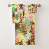 Paint Splatter herfstkleur bladeren Abstract Bad Handdoek (Insitu)