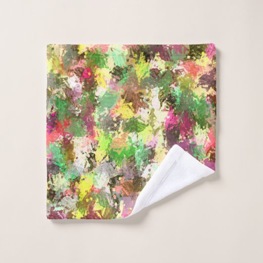 Paint Splatter herfstkleur bladeren Abstract Bad Handdoek (Wasdoekje)