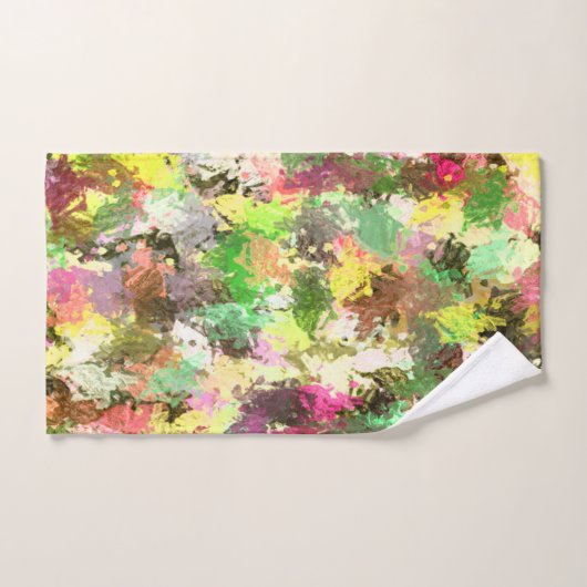 Paint Splatter herfstkleur bladeren Abstract Bad Handdoek (Handdoek)