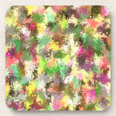 Paint Splatter herfstkleur bladeren Abstract Bier Onderzetter (Voorkant)