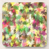 Paint Splatter herfstkleur bladeren Abstract Bier Onderzetter (Voorkant)