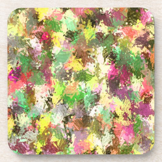 Paint Splatter herfstkleur bladeren Abstract Bier Onderzetter (Voorkant)