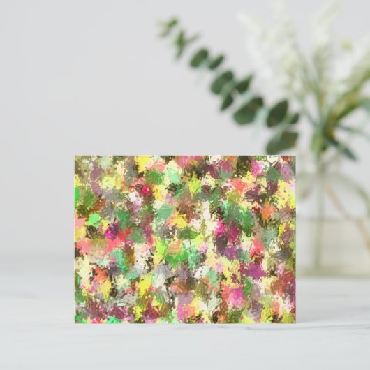 Paint Splatter herfstkleur bladeren Abstract Briefkaart (Staand voorkant)