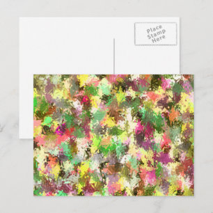 Paint Splatter herfstkleur bladeren Abstract Briefkaart