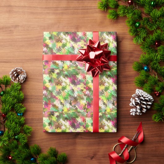 Paint Splatter herfstkleur bladeren Abstract Cadeaupapier (Feestdagen Geschenken)