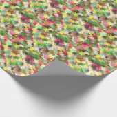 Paint Splatter herfstkleur bladeren Abstract Cadeaupapier (Hoek)