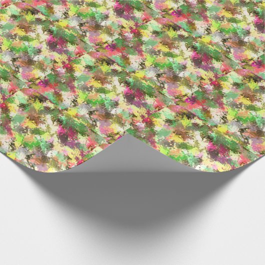 Paint Splatter herfstkleur bladeren Abstract Cadeaupapier (Hoek)
