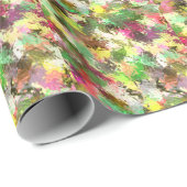 Paint Splatter herfstkleur bladeren Abstract Cadeaupapier (Rol Hoek)
