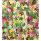 Paint Splatter herfstkleur bladeren Abstract Douchegordijn (Voorkant)