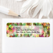 Paint Splatter herfstkleur bladeren Abstract Etiket (Insitu)