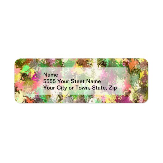 Paint Splatter herfstkleur bladeren Abstract Etiket (Voorkant)