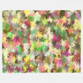 Paint Splatter herfstkleur bladeren Abstract Fleece Deken (Voorkant (Horizontaal))