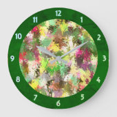 Paint Splatter herfstkleur bladeren Abstract Grote Klok (Voorkant)