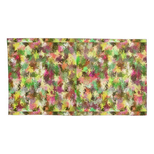 Paint Splatter herfstkleur bladeren Abstract Kussensloop (Achterkant-Rechts)