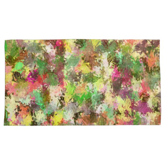Paint Splatter herfstkleur bladeren Abstract Kussensloop (Voorkant-Rechts)