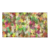 Paint Splatter herfstkleur bladeren Abstract Kussensloop (Achterkant-Links)