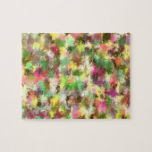 Paint Splatter herfstkleur bladeren Abstract Legpuzzel (Horizontaal)